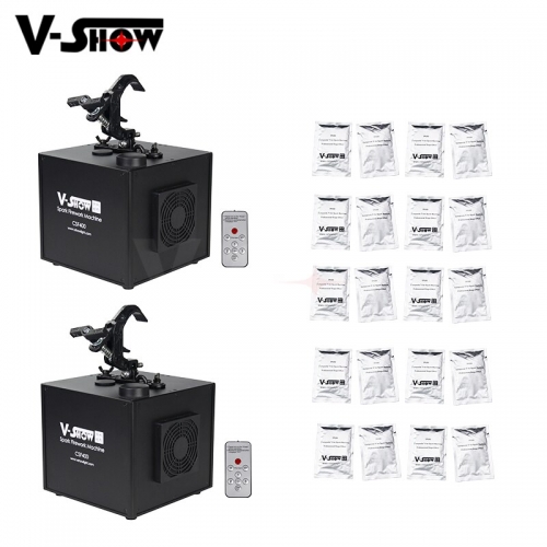 2pcs 650w Machine With 20 Bags Powder Fall Cold Spark Machine For Wedding 400W Dmx Remote Control Ceiling Cold Firework Stage Machine