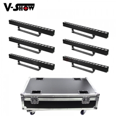 6pcs With Flightcase Led Wall Wash Lighting 18x10w Individual Control RGBW 4in1 Led Bar Dmx 512 Dj Light For Landscape