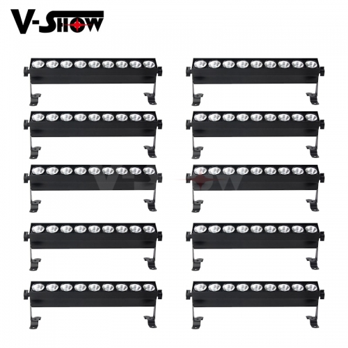 10pcs Led Bar Light 9pcs 10w RGBW 4in1 Led Wall Washer Lamp Dmx Control Stage Light For Church Landscape
