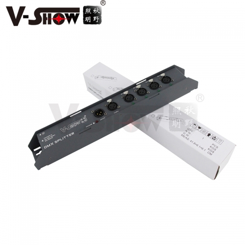 V-Show 2022 New DMX Splitter Signal amplifier 4 port DMX Splitter Stage machine DMX Splitter for wedding/DJ/party