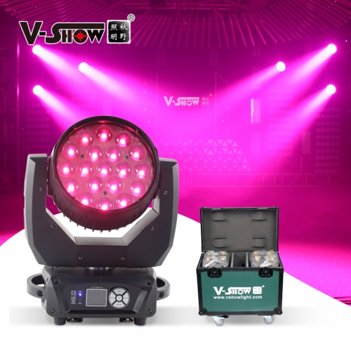 Europe warehoue 2pcs With Flight Case AURA 19x15w RGBW 4in1 Beam Wash Moving Head Light With Zoom Function Backlight Dj Light For Disco Stage