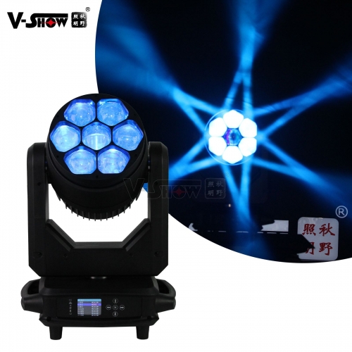 V-Show 7 * 40W RGBW 4in1 LED Splash 7 Fixture LED Beam Wash Zoom Lights DMX512 Wash Led Stage Lighting DJ