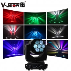 second hand shipping from USA 2pcs V-Show 2022 New Arrive beam moving head light eye 4in1 7pcs 7*15w RGBW zoom led big bee eye for dj light