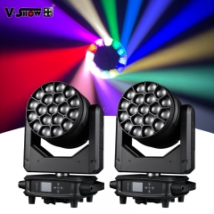 V-Show 2pcs  Moving Head 19x40W RGBW LED Beam Wash Big Eye Moving Head DMX Stage Lights
