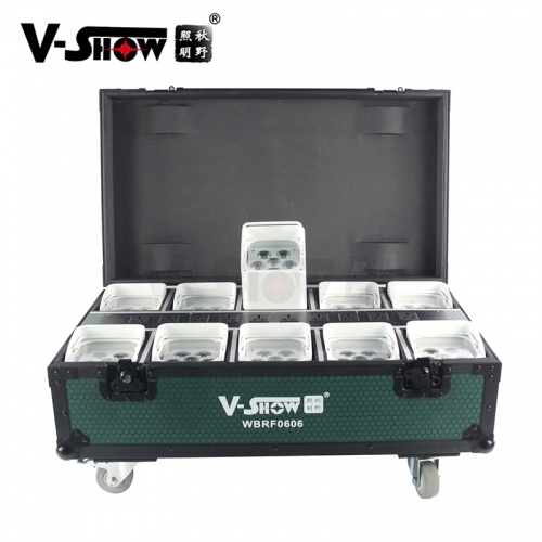 Slow shipping by sea to USA 30pcs With 3PCS Flightcase Battery Wireless DMX Wifi Remote Control Led Wedding Uplight 6x18w RGBWAUV 6in1 Dj Par Light Fo