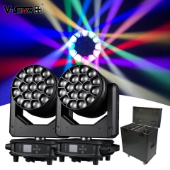 V-Show 2pcs with flycase by express shipping to Germany Moving Head 19x40W RGBW LED Beam Wash Big Eye Moving Head DMX Stage Lights