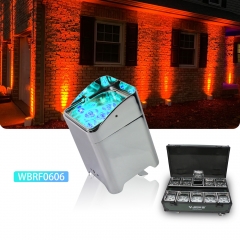 10pcs silver housing With Flightcase Battery Wireless DMX Wifi Remote Control Led Wedding Uplight 6x18w RGBWAUV 6in1 Dj Par Light For Church