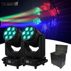 V-Show 4pcs with flycase hold2 7 * 40W RGBW 4in1 LED Splash 7 Fixture LED Beam Wash Zoom Lights DMX512 Wash Led Stage Lighting DJ