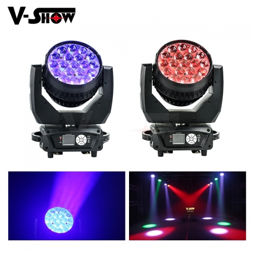 10pcs V-Show MAC Aura with folding clamp 19x15w rgbw 4in1 zoom led wash moving head light beam and 10pcs T918
