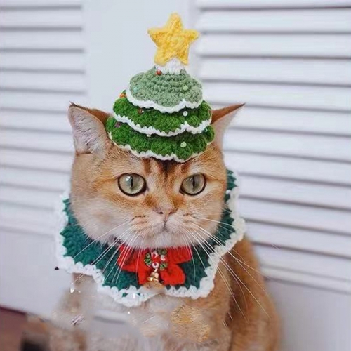 Cat Pet Christmas Tree Hat