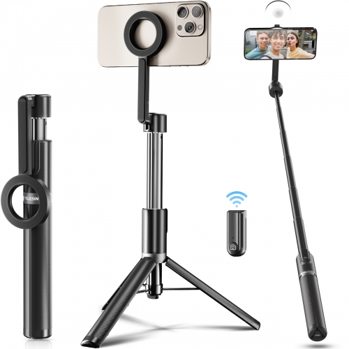 TELESIN 1.3m Magnetic Remote Control Selfie Stick for iPhones