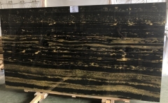 Marble M028D Black Golden Flower