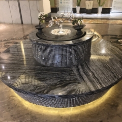 Marble Stone Black Round Bench