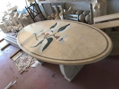 Marble Stone Elliptical Table