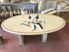 Marble Stone Elliptical Table