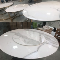 Quartz Stone Calacatta White Round Table