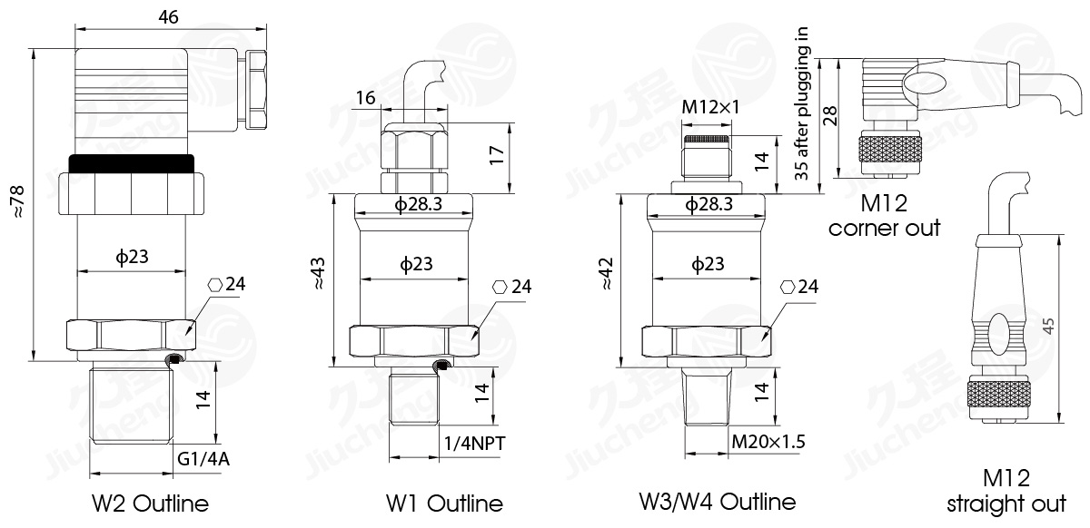 JC23 Ceramic Piezoresistive Pressure Sensor / Transmitter