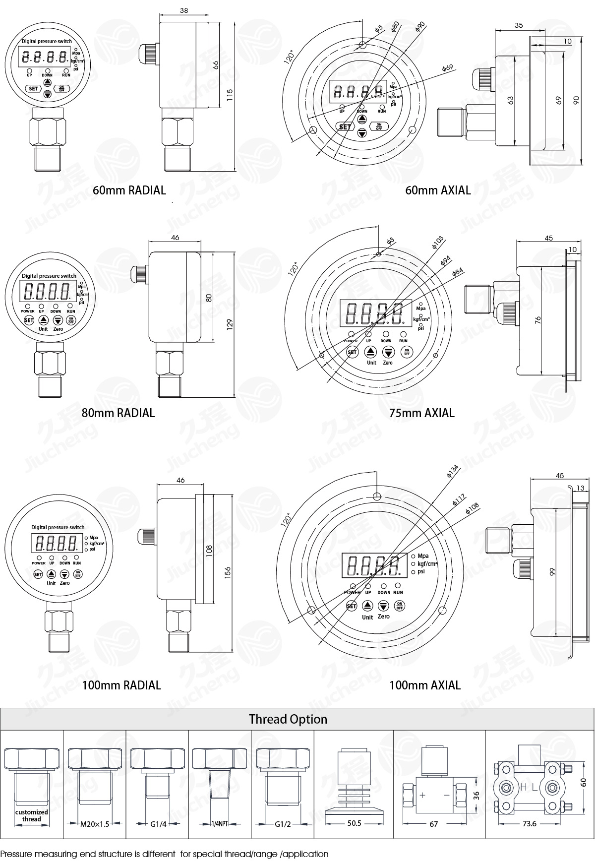 JC418 Intelligent Digital Display Pressure Controller / Switch