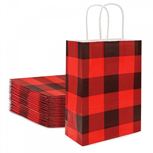 Classic red check paper bag