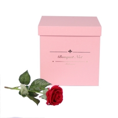 Pink flower gift box