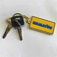 Excavator key chain with komatsu key for komatsu engine