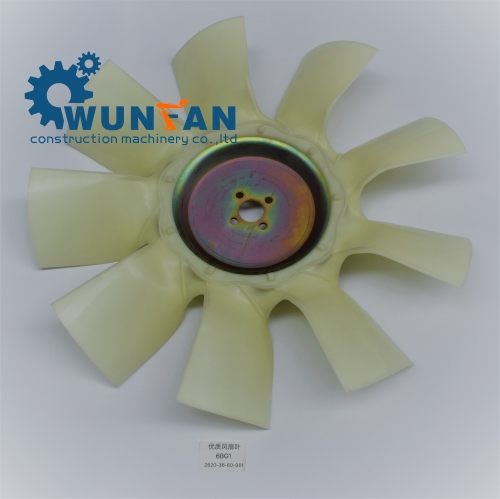 high quality excavator Isuzu 6BG1 Engine spare parts 9 blade Cooling Fan Blade with size 620*36*60