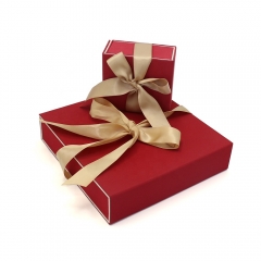 High quality classic gift box with red ribbons for jewelry gift packaging box for jewelry