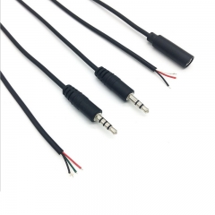 Custom Cable Audio 3.5mm Female Male Plug to Bare Wire Open End Aux Cable