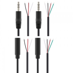 Custom Cable Audio 3.5mm Female Male Plug to Bare Wire Open End Aux Cable