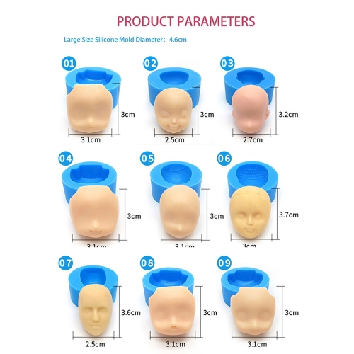 MOFA DIY use Silicone Human Lady Face Mould clay and clay molds for kids