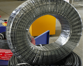 cable coil wrapping with film