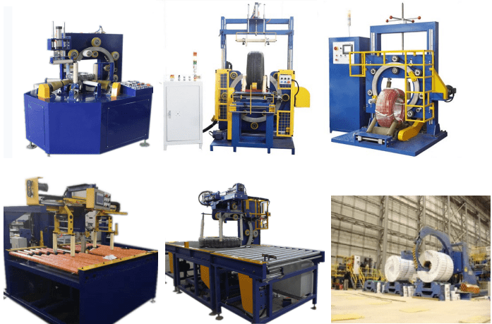 Coil stretch wrapping machine for hose/pipe/steel/wire/copper/cable coil