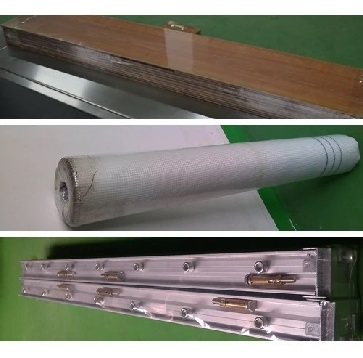 panel and boards and roll shrink wrapped by thermo packing machine