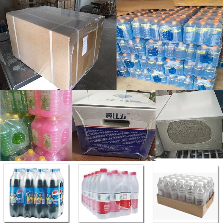 shrink wrap machine packing beverage bottles and cartons