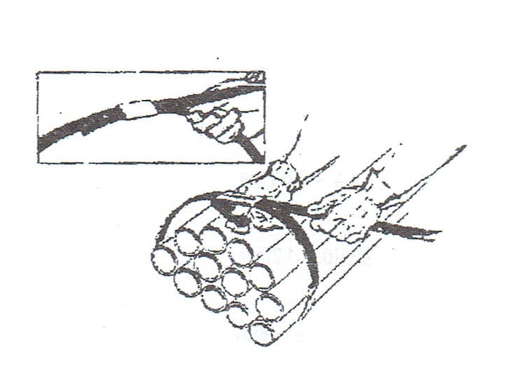 strapping bundles of steel rods
