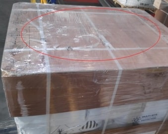 fully wrapped pallets with top covered and sealed by film and sheets