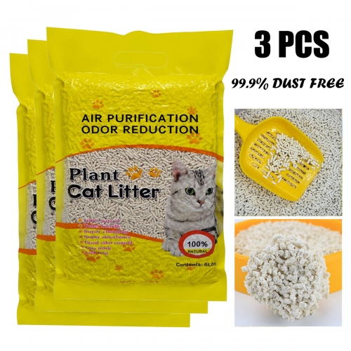 Kitty Cat Litter Fast-Clumping Flushable Tofu litter 3pack 18LBS