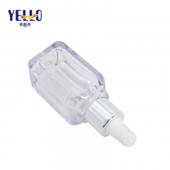 50ml Eco Plastic Clear Dropper Bottle Square Shape Amber Color SGS
