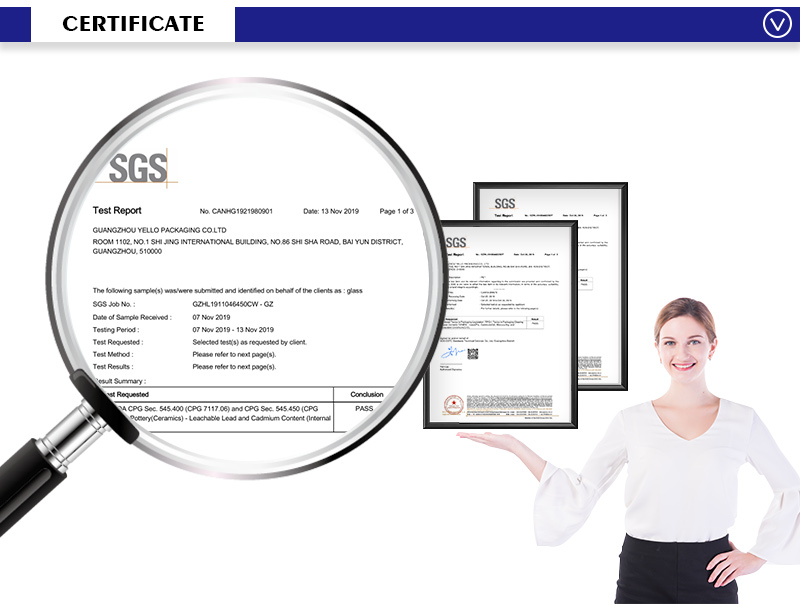 yellopackaging material certificate