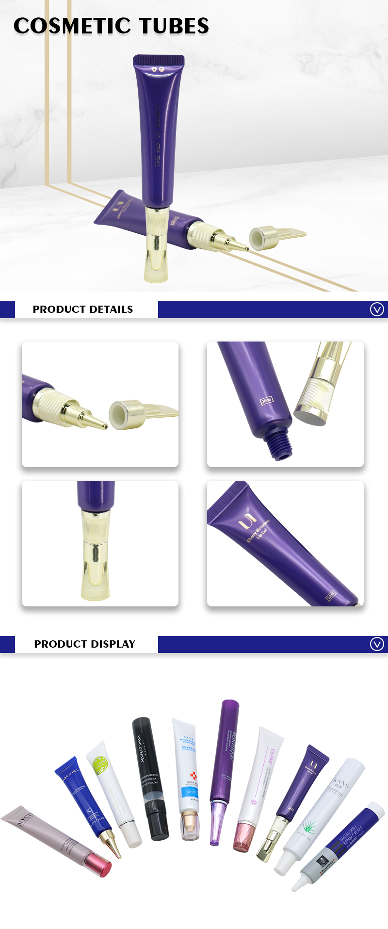 Purple Cosmetic Eye Cream Tube