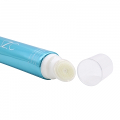 Round Shape Plastic Cosmetic Tubes For Creams With Brush Customized Capacity