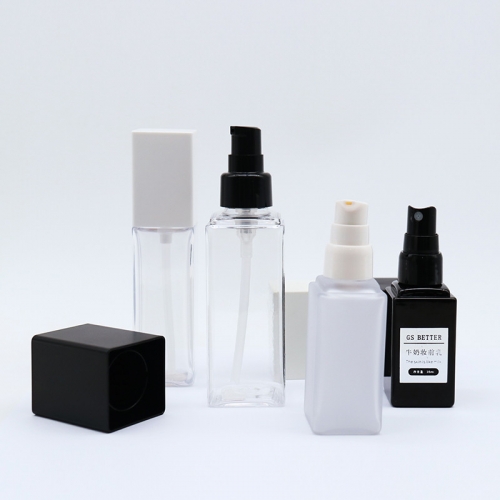 Skin Care Empty Lotion Bottle 35ml 50ml 75ml Square Shape Custom Color