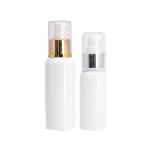 Refillable Plastic Lotion Pump Bottles Cylinder Shape Silk Printing Surface