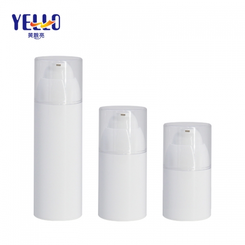 White Refillable Plastic Cosmetic Container Airless Pump For Skin Care Products