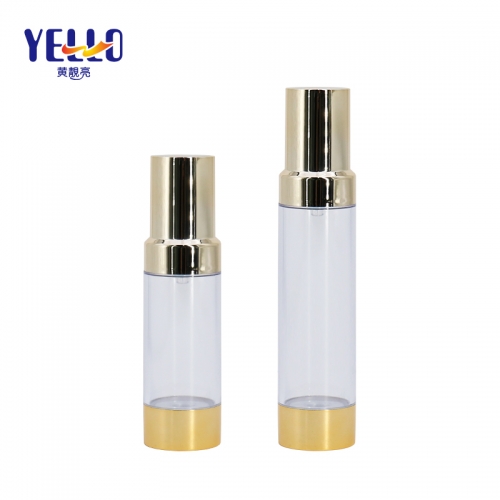 Skincare Cream Airless Cosmetic Bottles Golden Pump Customized Color