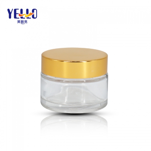 Customized Made Cosmetic Glass Cream Jars / 30g Skincare Body Cream Containers