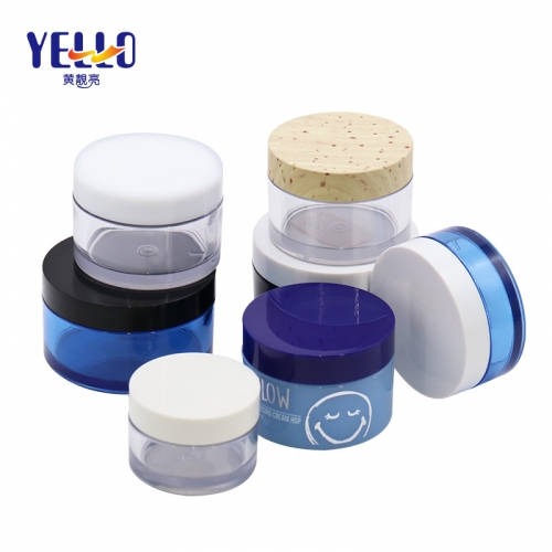 Round Shape Cosmetic Cream Jar Thick PET Plastic Material 25g 50g 80g