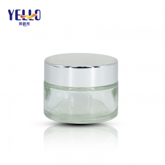 Luxury Round Cosmetic Glass Cream Jars , Glass Lotion Jars For Skin Care