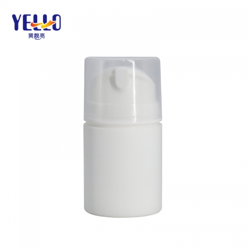 Cylinder White Airless Pump Bottle 50ml For Cosmetic PP Material Durable