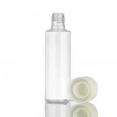 Skincare Empty Toner Bottles With White Screw On Cap Transparent Bottle Body